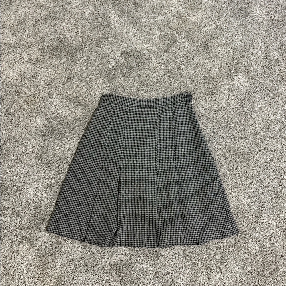 Worthington Black and White Houndstooth A-Line Skirt